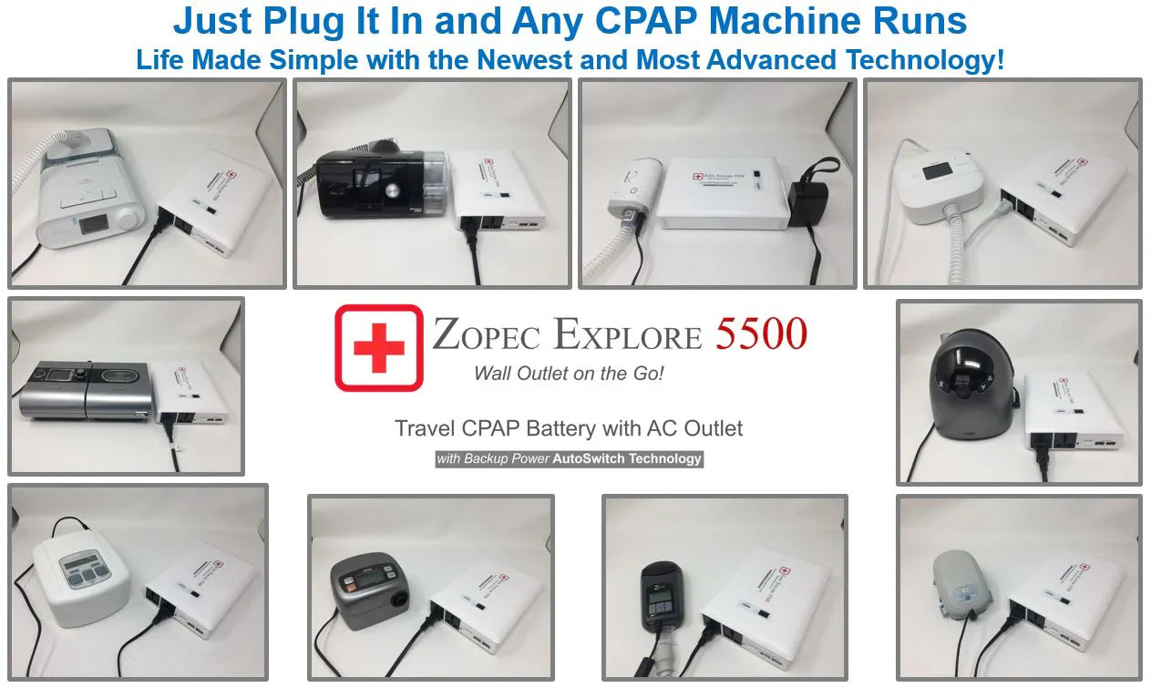 Zopec EXPLORE 5500 CPAP Home UPS Backup Battery (Humidifier Only. NOT FOR HEATED TUBE.)