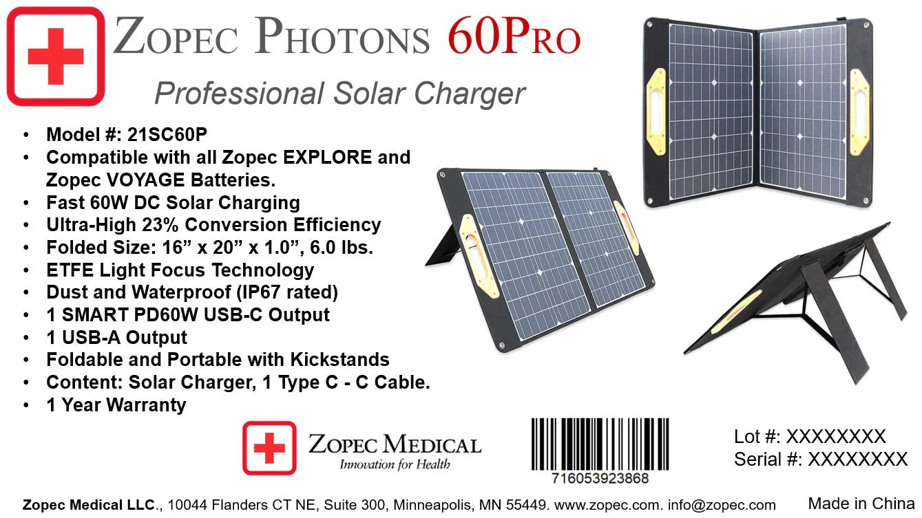 Zopec PHOTONS 60 Pro SMART Solar Charger