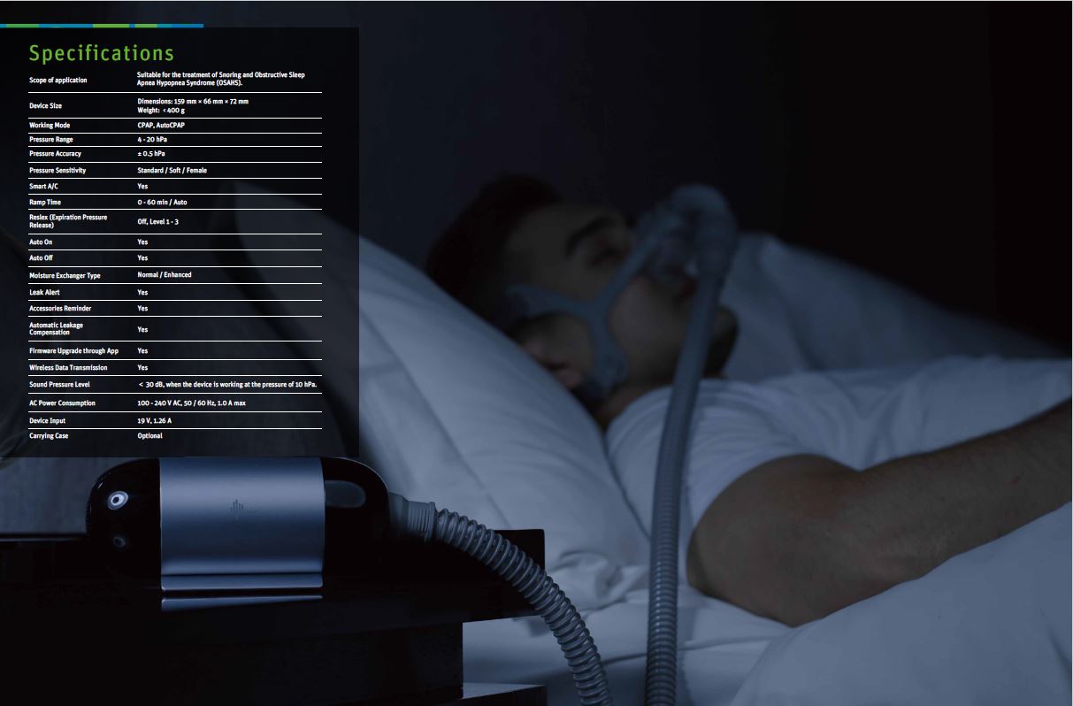 BMC M1 Mini Automatic Travel CPAP machine and BMC mask